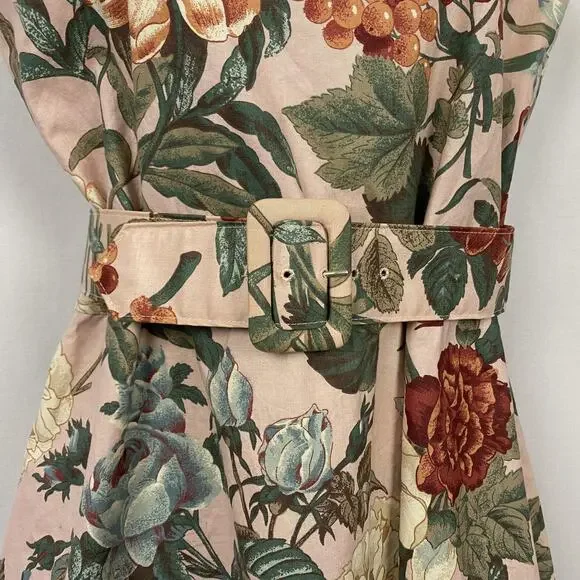 Vtg Sabino Dress Womens Medium Romantic Botanical Floral Cottagecore 80s Pockets - Picture 4 of 16